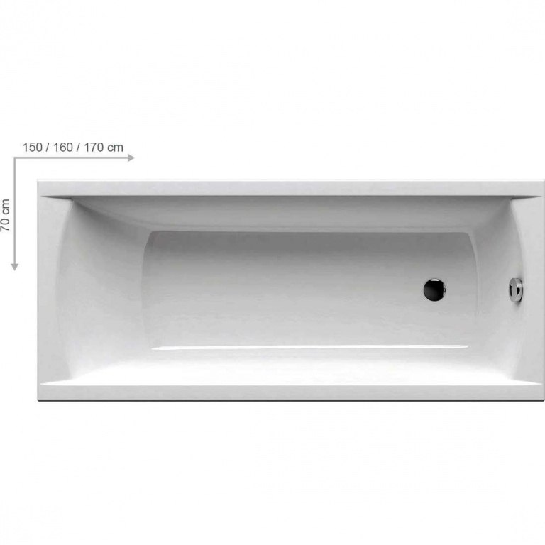 Акриловая ванна  Ravak CLASSIC 120x70  белая, C861000000